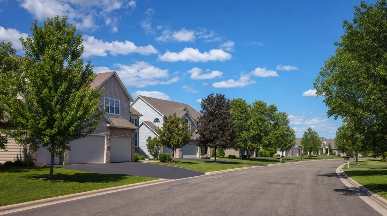 Suburban residential neighborhood in Blaine, Minnesota