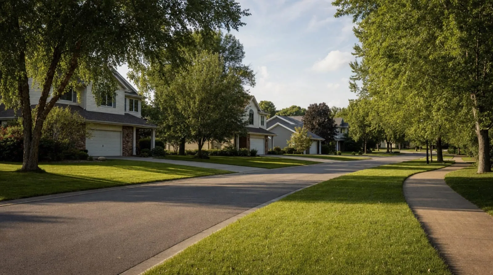 Established residential street in Eagan, Minnesota