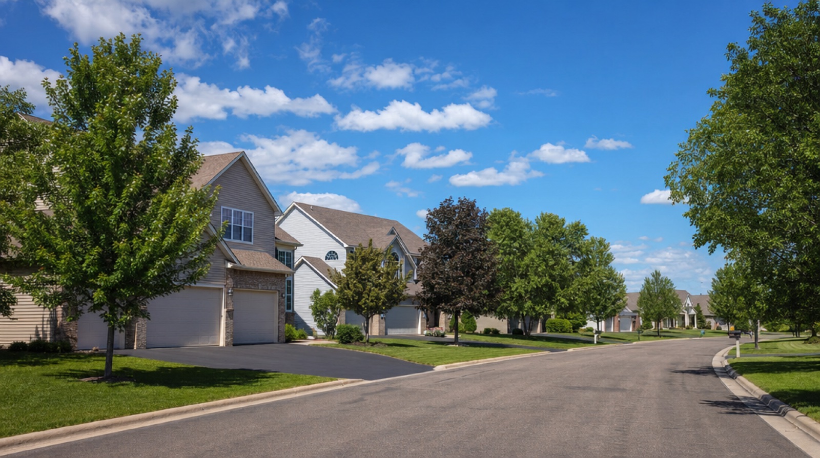 Suburban residential neighborhood in Blaine, Minnesota