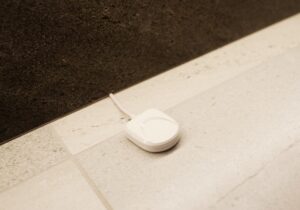 water leak detector sensor on floor
