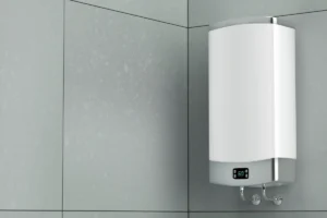 water heater on the wall of bathroom