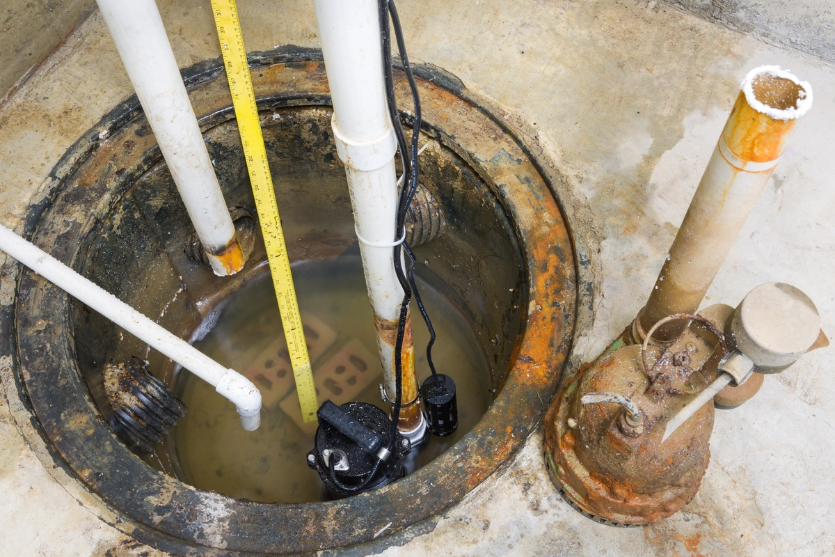 sump-pump-with-rusty-pipes