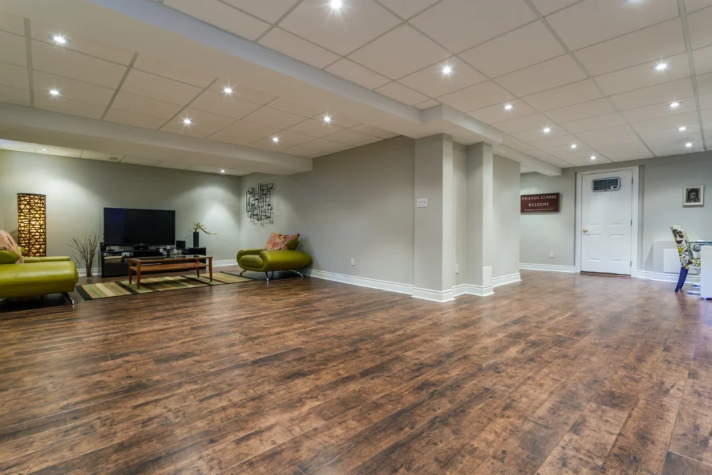 wood floor basement space