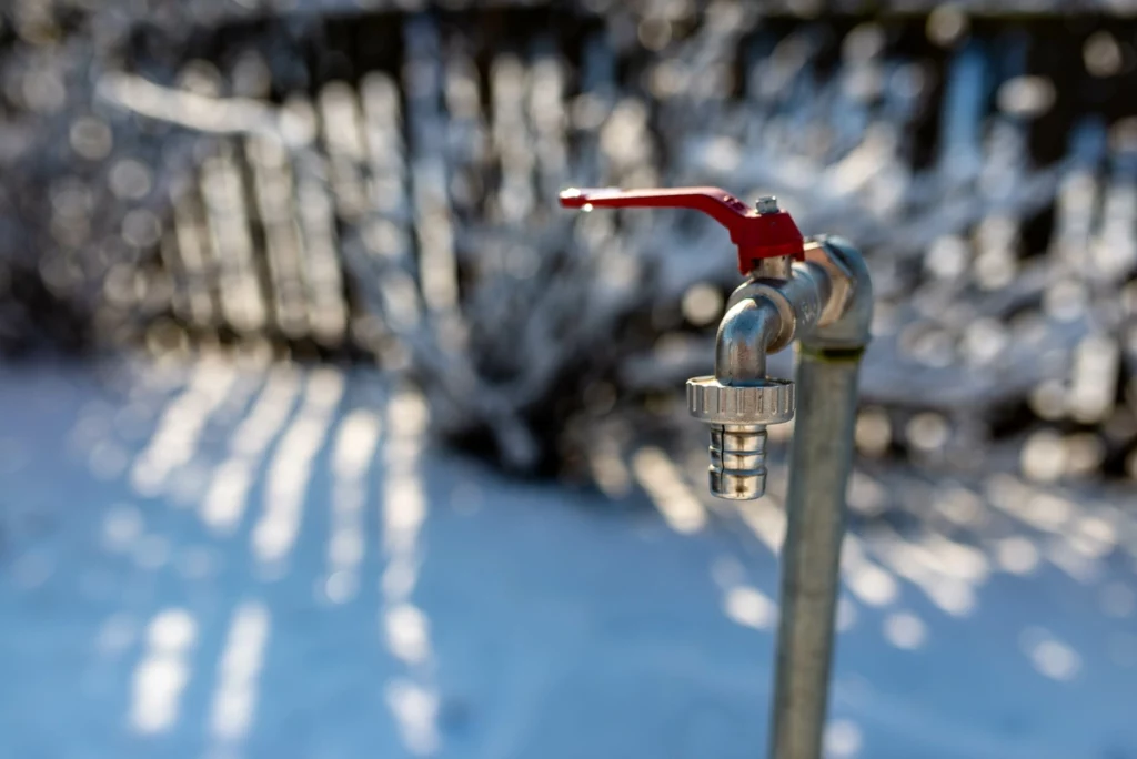 Outdoor faucet in winter in need of prep