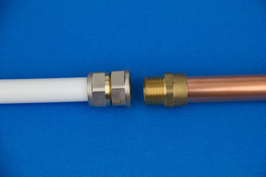pex and copper pipe