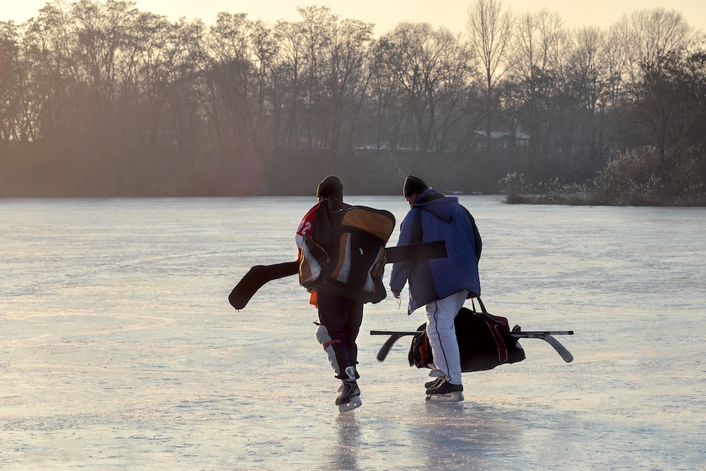 pond ice skating