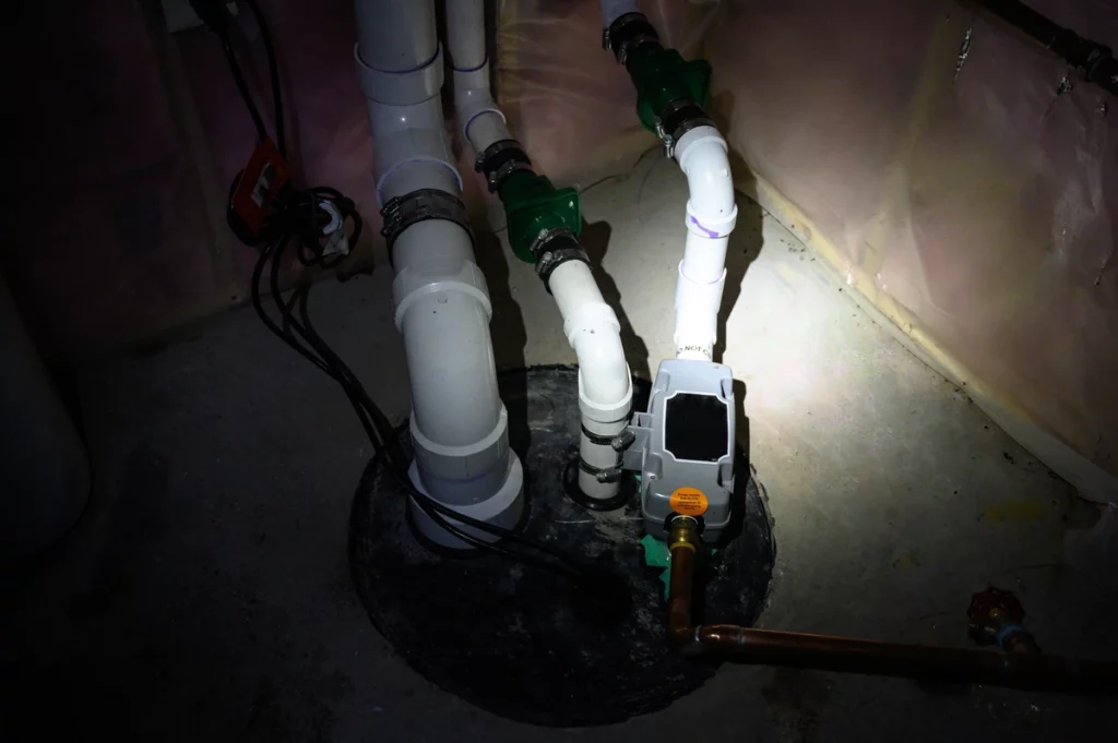 low light around sump pump